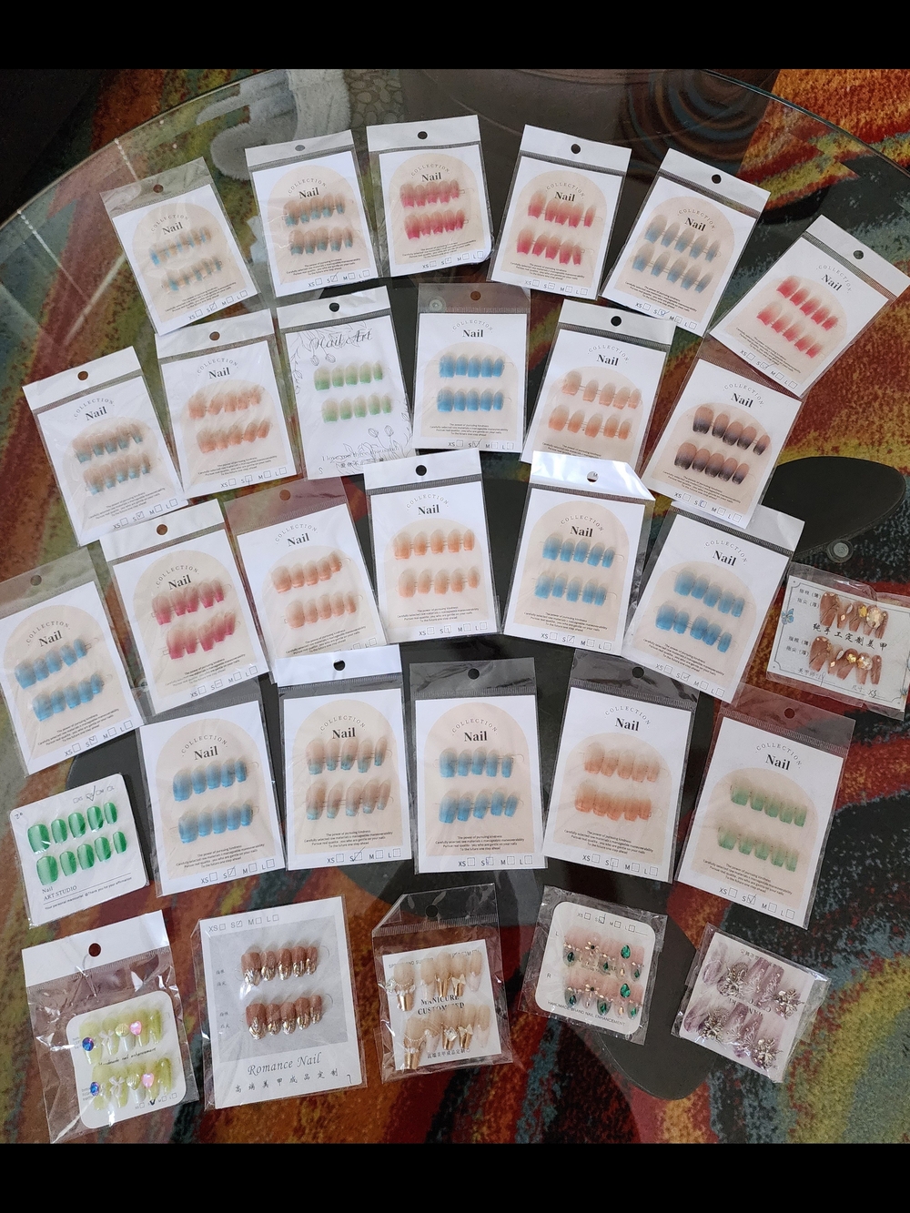 NWT - Assorted Press-On Nail 30 Sets - Multi Color & Shape Mix (All Size Small)